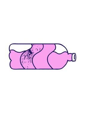 Bir gazoz şişesinin çizilmiş çizgi film karalamalarının neon ışığı animasyonu