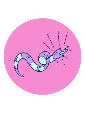 Titreyen yılan dövmesinin hareketli animasyonu