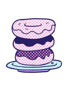 karikatür karalama tabağı çöreklerinin efekt canlandırması