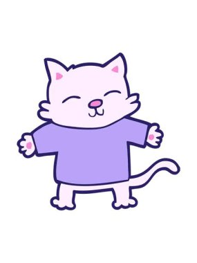 Komik, mutlu çizgi film kedisinin animasyonunu durdur ve durdur