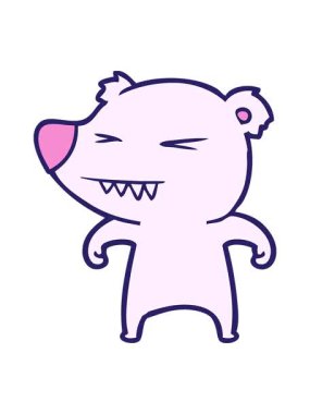 pressure popping animation of neon cartoon polar bear