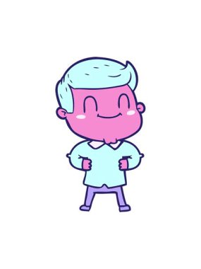 Çizgi film dost insan tasarımının hareketli animasyonu