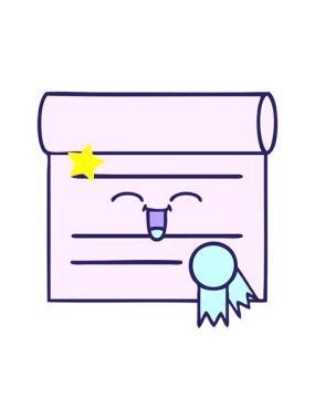 Parlayan yıldızlar bir sertifikanın çizgi filminin animasyonunu etkiler.