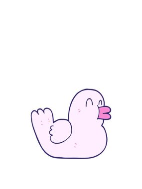 Kalk ve karikatür animasyonunu uçur Mutlu ördek