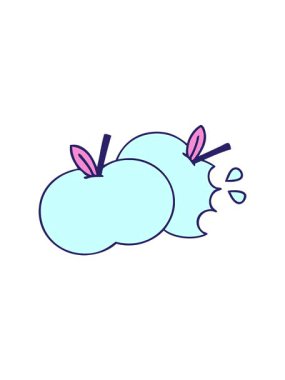 Tatlı karikatür sulu elmanın dönen hareket animasyonu