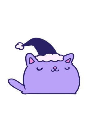 Kawaii kedisinin Noel çizgi filminin hareketli animasyonu