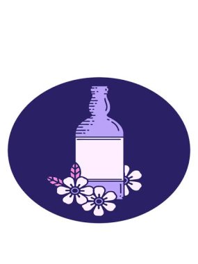 Rom şişesi ve çiçeklerin dövmesel görüntüsünün hareketli canlandırması