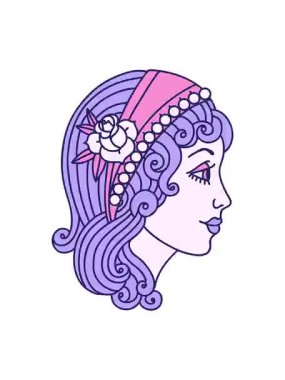 Titreyen hareketli animasyon ikonik dövmeli bir çingene kafası.