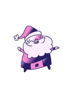 Noel Baba 'nın çizgi film çizimi Kawaii' nin yıldız patlaması etkisi animasyonu