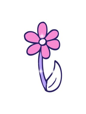 Karikatür karalama bahar çiçeğinin ışıltı etkisi