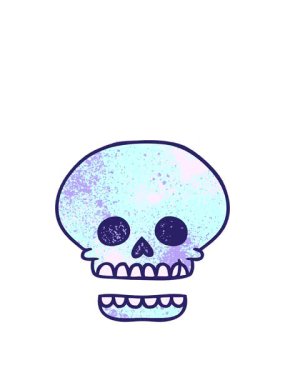 Bir kafatası karalaması çizilmiş el çizimi animasyonu