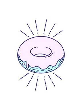 Geleneksel dövme stili buzlu çöreğin hareketli animasyonu