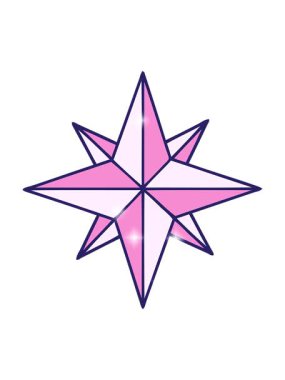 Bir yıldızın neon ikonik dövme görüntüsünün simge etkisi