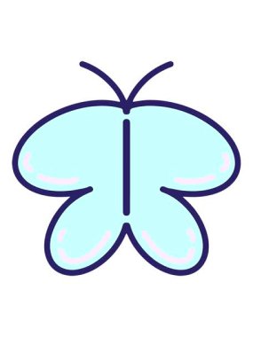 bir kelebeğin basit, sevimli çiziminin hareketli animasyonu