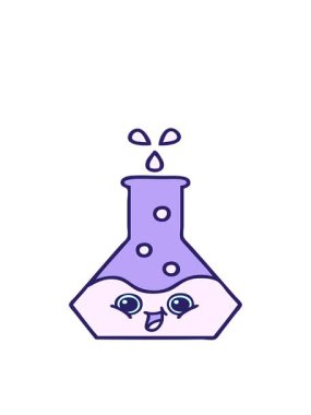 Bilim beher çizgi filminin hareketli animasyonu