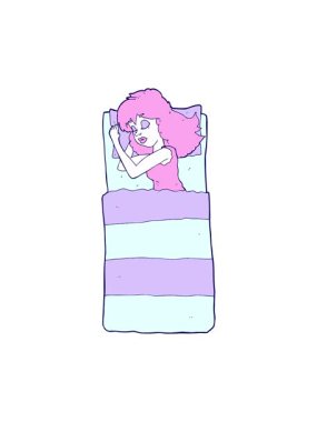 Uyuyan kadının neon ışık efekti animasyonu