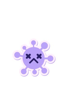 Etkilenmemiş ölü virüs etiketinin zıplama hareketi canlandırması