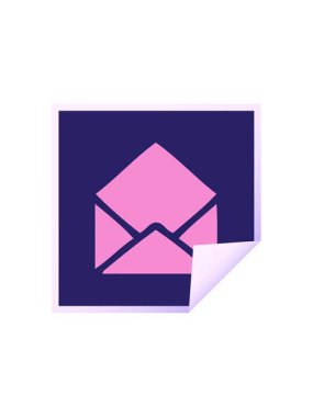 Bir kağıt zarfın kare soyulmuş çıkartma karikatürünün yıldız patlaması etkisi animasyonu