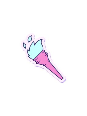 Geleneksel yanan meşale stili dövmenin radyoaktif ışıldayan animasyonu