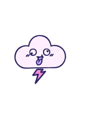 Basit Bulut Tebeşiri Çiziminin yatay titreşimli animasyonu