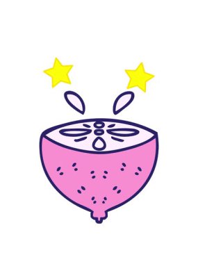 dönen yıldız animasyonu el çizimi tuhaf çizgi film limonu