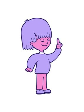 Fikri olan çizgi film karakterinin hareketli animasyonunu oynat