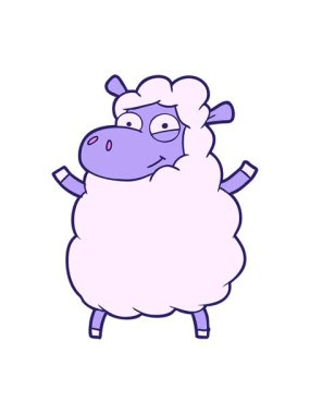 Çizgi film koyun karalamalarının animasyonunu salla ve durdur