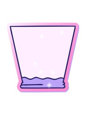 Karikatür çizilmiş viski bardağının garip el yapıştırmasının ışıltılı etkisi