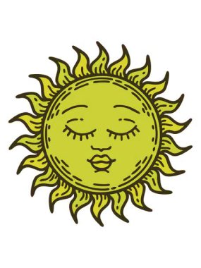 Dövmenin rengini geleneksel güneş stilinde değiştirmek