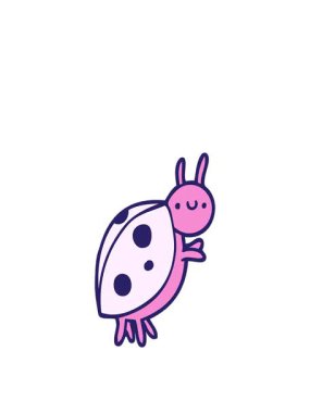 Uç ve uç çizgi film uğur böceği animasyonu