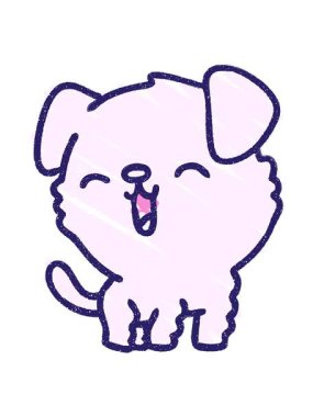 Şirin Köpek Tebeşiri Çizimini Salla ve Durdur