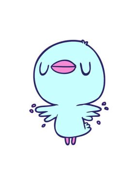 Pikselleştirme efekti, kanat çırpan tatlı karikatür piliçlerinin animasyonu.