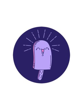 Dövme stili buz lolipopunun radyoaktif ışıldayan animasyonu