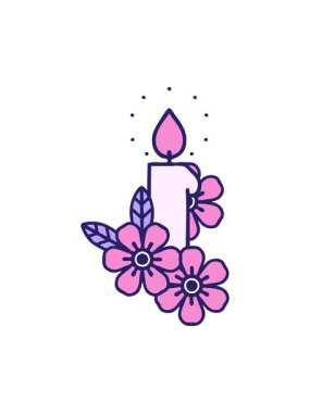 Bir mum ve çiçeğin hareketli görüntüsü