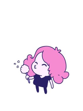 Şirin Kawaii kızının serbest çizim animasyonunu genişletiyorum.