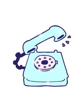 Çizgi film eski telefonun ışıltı etkisi