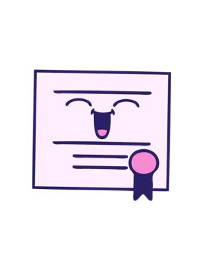 Mezuniyet diplomasının sevimli çizgi filminin titreşimli animasyonu