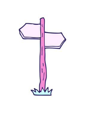 Çizgi film eski yön işaretinin efekt canlandırmasını göster