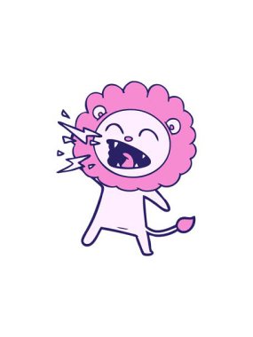 Yıldız patlaması etkisi çizgi film kükreyen aslanının animasyonu