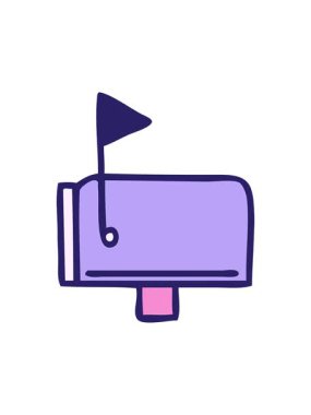 Sevimli bir posta kutusunun çizgi filminin basınçlı animasyonu