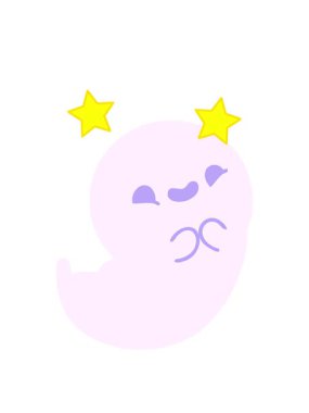 dönen yıldızlar neşeli cadılar bayramı hayaletinin animasyonu