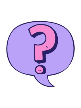 Konuşma baloncuğuyla soru işaretinin ışık efekti canlandırması