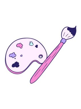 Sanatçı palet tasarımının titreşimli hareket animasyonu