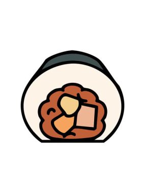 Geleneksel Japon suşi yosunu çiziminin dönen hareketli animasyonu