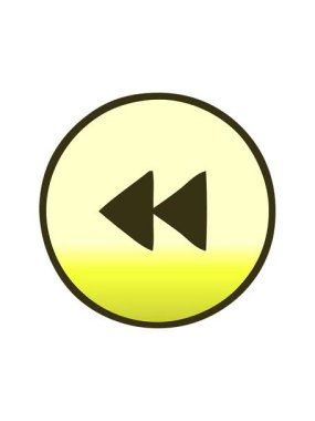 Bir geri sarma düğmesinin gradyan gölgelendirilmiş çizgi filminin renk canlandırması