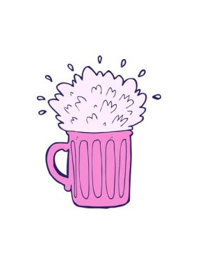 karikatür köpüklü biranın animasyonunu renklendir