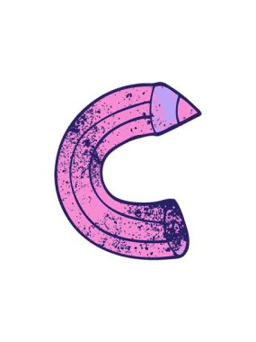 Dikkat çekici çizgi film karalaması renkli bir kalemin karalaması.