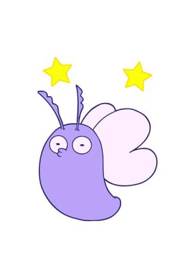 dönen yıldızlar çizgi film kelebek görüntüsünün animasyonu