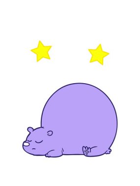 dönen yıldızların çizgi film animasyonu ayı karalaması