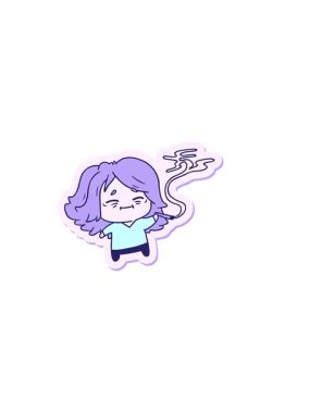 Şirin Kawaii yaşlı kadının el yazması çizilmiş çizgi filminin yatay titreşimli animasyonu